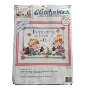 Stitchables Precious Children Counted Cross Stitch Kit Frame Supplies